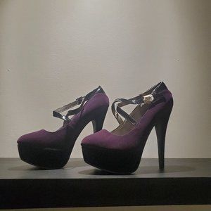 Black and Purple Platform Heels